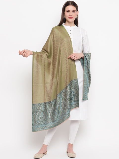 

Tossido Women Green Woven Design Stole