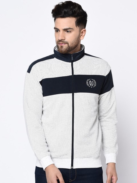 

Octave Men White & Black Striped Sweatshirt