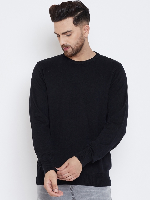 

98 Degree North Men Black Solid Pullover Sweater