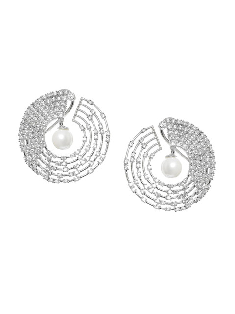 

INDYA Silver-Toned Circular Studs