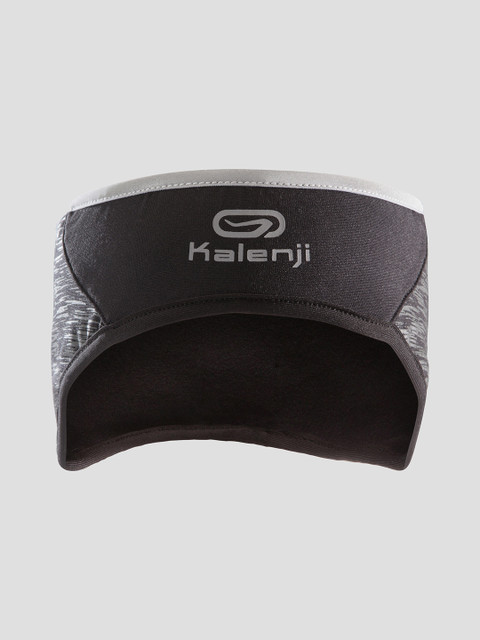 

Kalenji By Decathlon Unisex Black & Grey Solid Winter Running Headband with Ear Protection