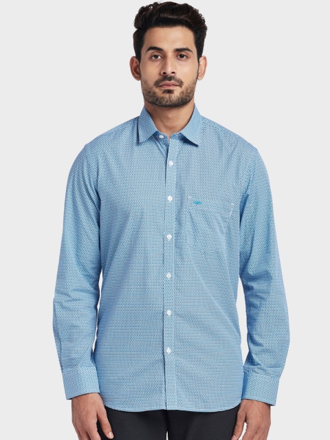

ColorPlus Men Blue Tailored Fit Printed Casual Shirt