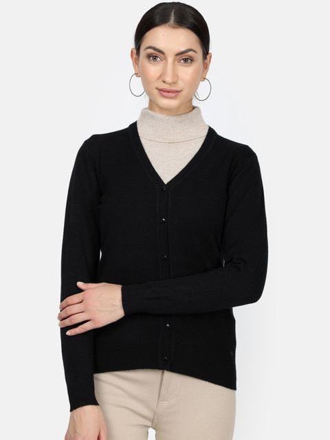 

Monte Carlo Women Black Solid Cardigan