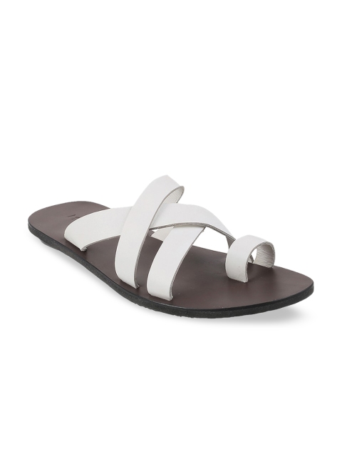 

Mochi Men White & Brown Leather Comfort Sandals