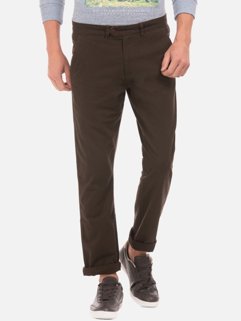 

Ruggers Men Brown Slim Fit Solid Regular Trousers