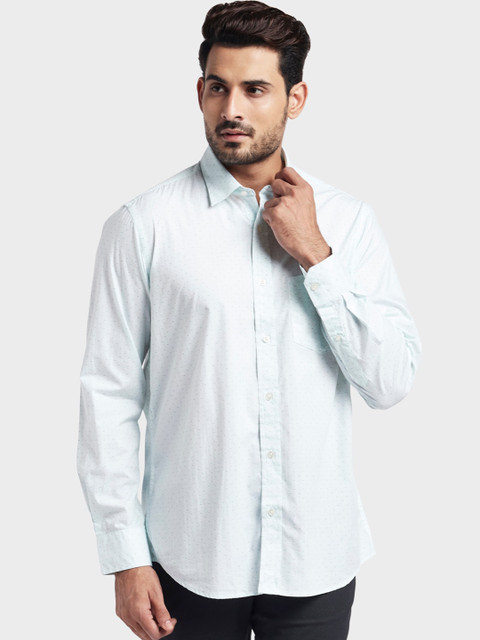 

ColorPlus Men Blue Tailored Fit Printed Casual Shirt