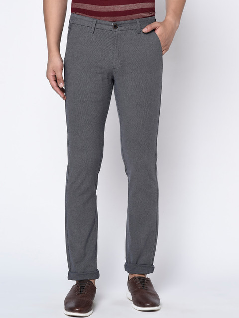 

Octave Men Grey Regular Fit Solid Trousers