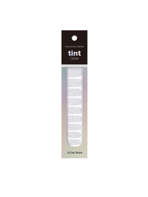 

Dashing Diva Silver TINT GEL STRIP #22 White Gold Glitter Nails