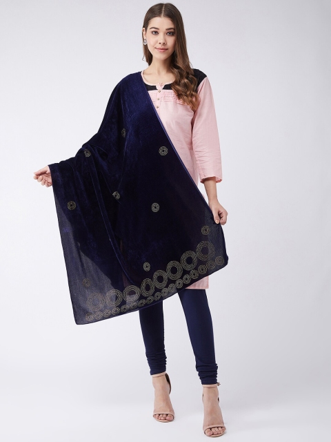 

InWeave Women Blue Faux Crystal Embellished Shawl