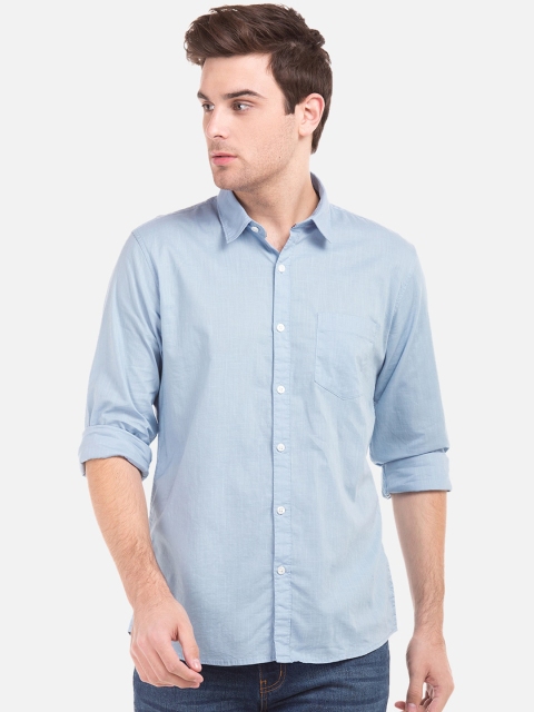 

Ruggers Men Blue Contemporary Fit Solid Casual Shirt