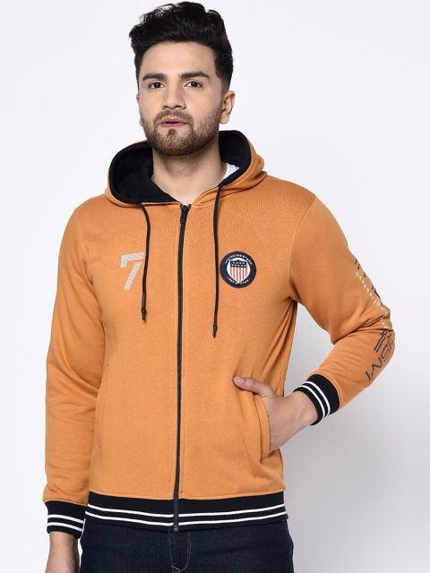 

Octave Men Mustard Solid Hooded Sweatshirt