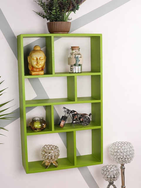 

Home Sparkle Green Handmade Multi Partition Basic Wall Shelf