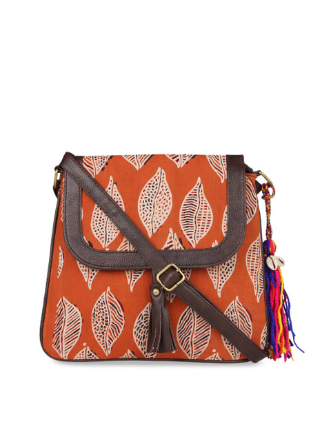 

Vivinkaa Orange Printed Sling Bag