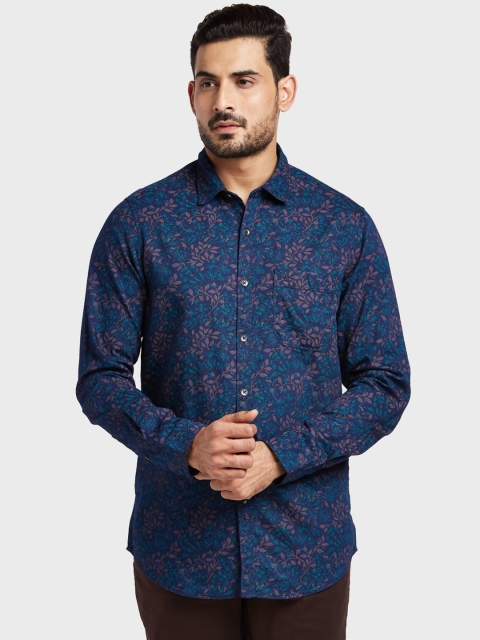 

ColorPlus Men Blue & Purple Regular Fit Printed Casual Shirt