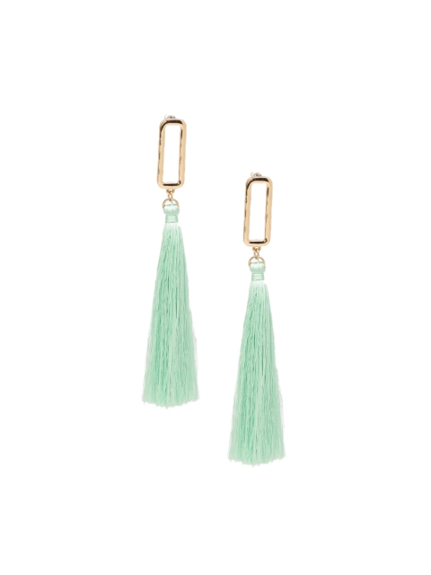 

FOREVER 21 Gold-Toned & Green Contemporary Drop Earrings