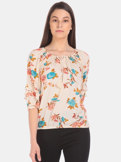 

Cherokee Women Beige Printed Top