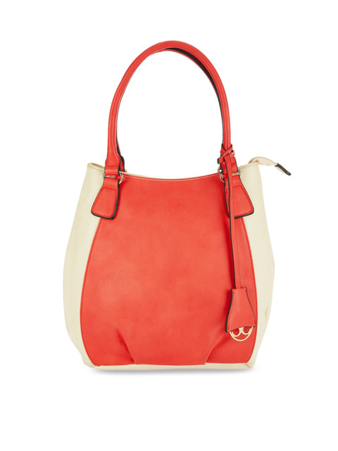 

Sugarush Off-White & White Colourblocked Handheld Bag