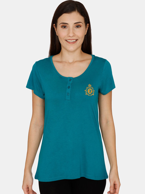 

Zivame Women Blue Solid Top