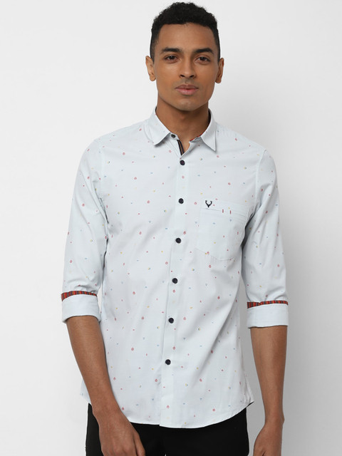 

Allen Solly Men Blue Slim Fit Printed Casual Shirt
