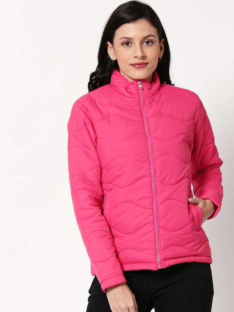

Bewakoof Women Pink Solid Water Resistant Padded Jacket
