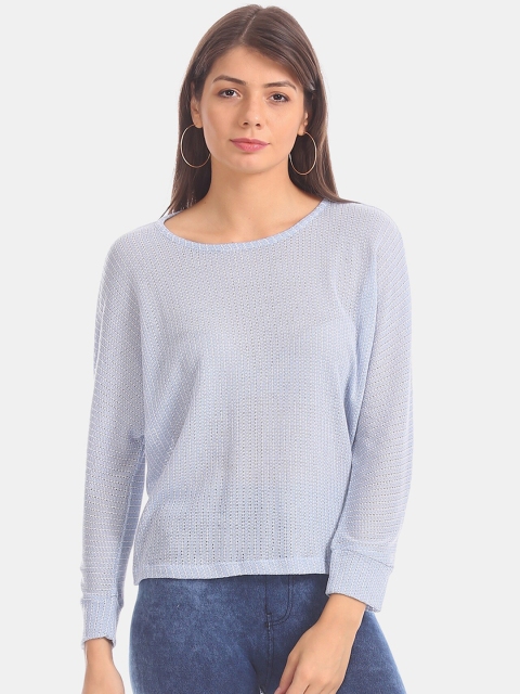 

Cherokee Women Blue Striped Top