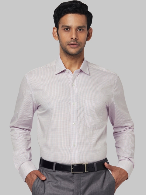 

Park Avenue Men Off-White & Red Striped Formal Shirt