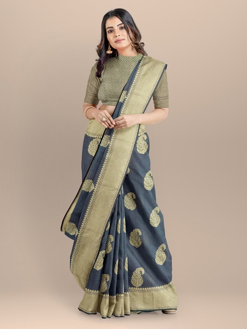 

BharatSthali Grey Woven Design Banarasi Saree