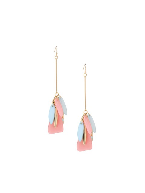 

FOREVER 21 Gold-Plated & Blue Contemporary Drop Earrings