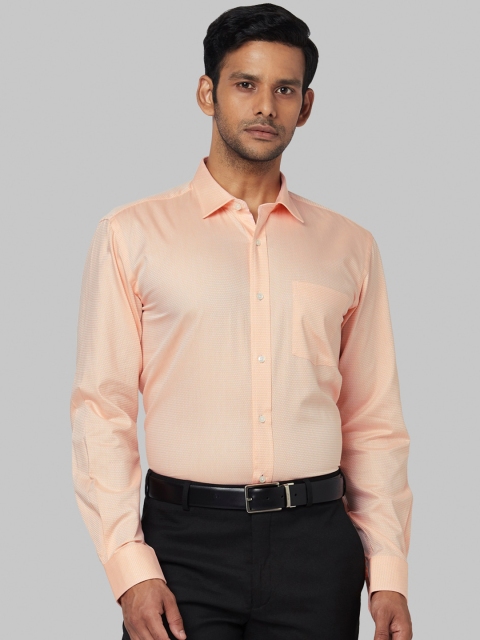 

Park Avenue Men Orange Regular Fit Self Design Formal Shirt