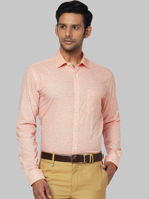 

Park Avenue Men Orange Slim Fit Printed Formal Shirt