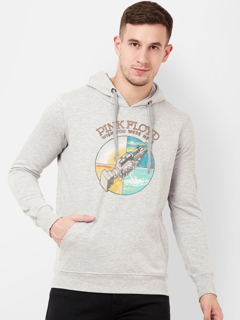 

Free Authority Men Grey Printed Hooded Sweatshirt