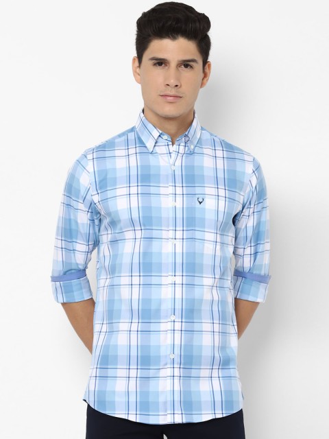 

Allen Solly Men Blue & White Slim Fit Checked Casual Shirt