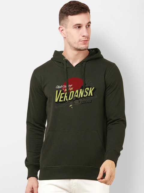 

Free Authority Men Olive Green Call Of Duty Printed Hooded Sweatshirt
