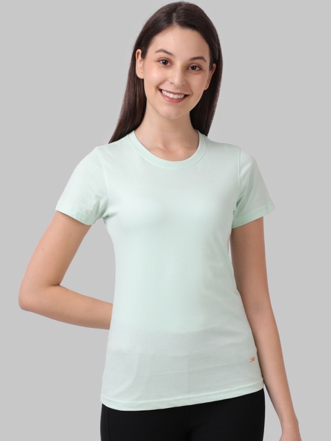 

Park Avenue Woman Women Green Solid Round Neck T-shirt