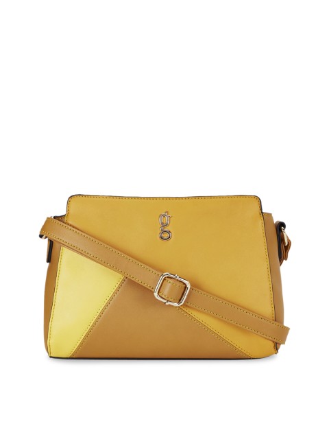 

Global Desi Yellow Colourblocked Sling Bag