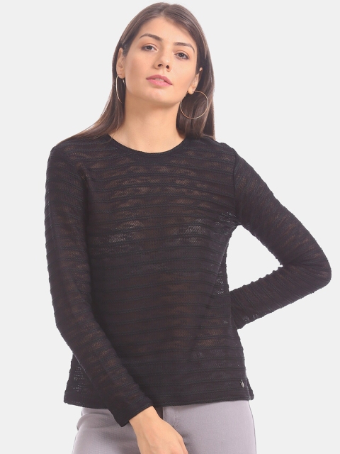 

Cherokee Women Black Self Design Top
