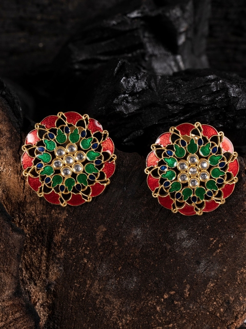 

Shoshaa Red & Green Floral Studs