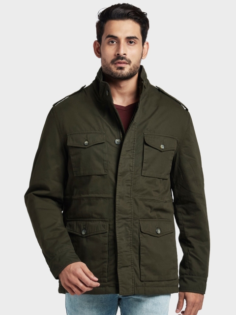 

ColorPlus Men Olive Green Solid Tailored Jacket
