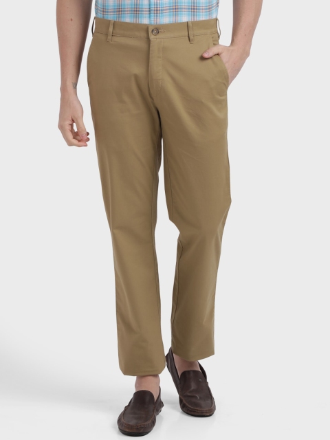

ColorPlus Men Khaki Regular Fit Solid Trousers
