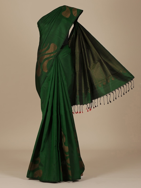 

Pothys Green & Brown Pure Silk Woven Design Saree