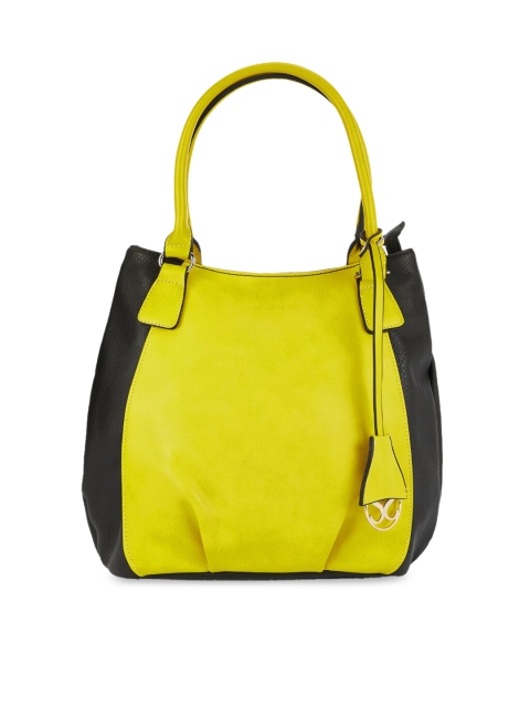 

Sugarush Lime Green & Black Colourblocked Handheld Bag