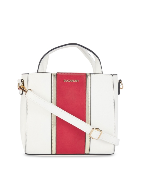 

Sugarush White & Red Colourblocked Handheld Bag