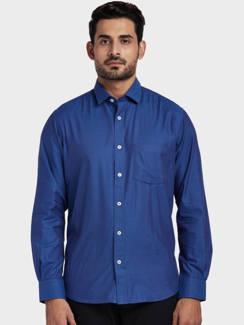 

ColorPlus Men Blue Tailored Fit Solid Casual Shirt