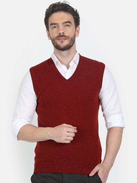 

Monte Carlo Men Maroon Solid Sweater Vest Sweater