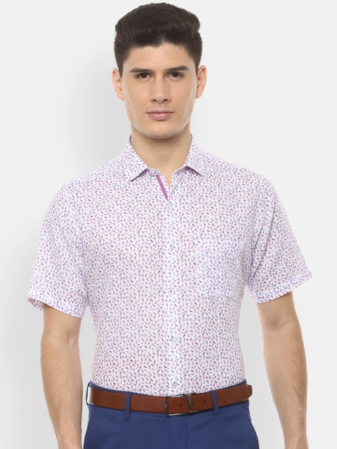

Van Heusen Men White & Pink Regular Fit Printed Formal Shirt