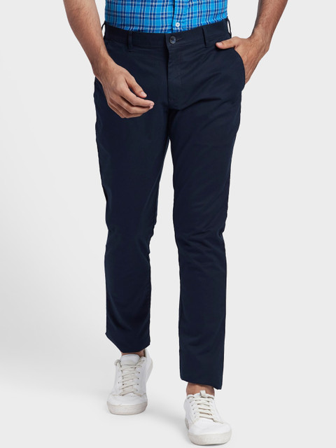

ColorPlus Men Blue Regular Fit Solid Chinos