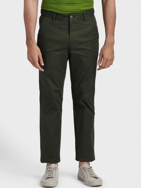 

ColorPlus Men Olive Green Regular Fit Solid Trousers