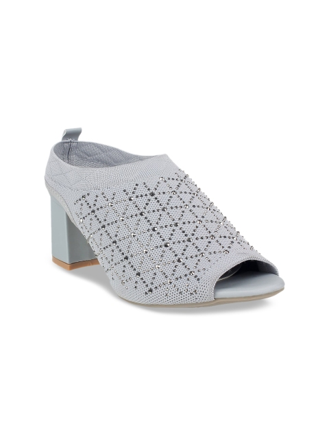 

STEPpings Women Grey Woven Design Peep Toes