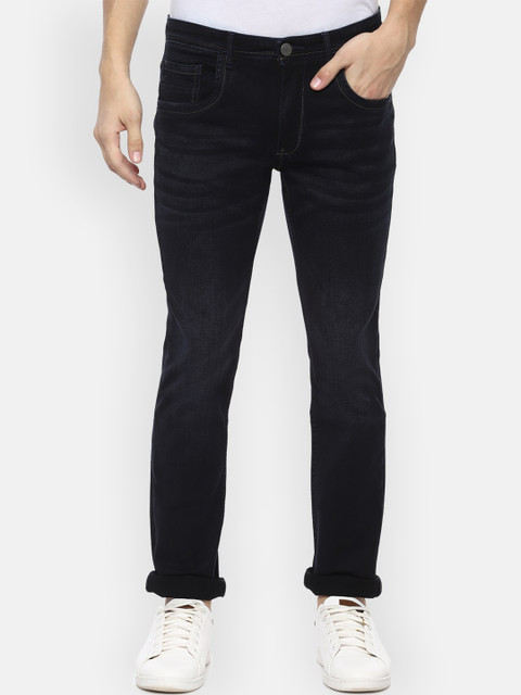 

V Dot Men Navy Blue Slim Fit Mid-Rise Clean Look Stretchable Jeans
