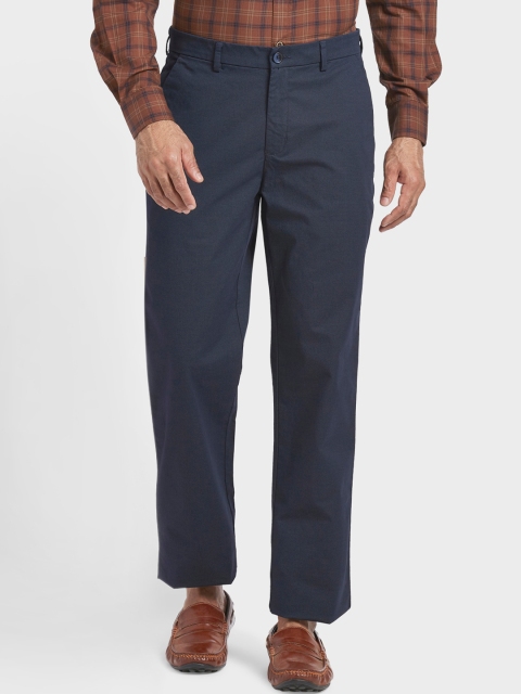 

ColorPlus Men Blue Regular Fit Solid Formal Trousers